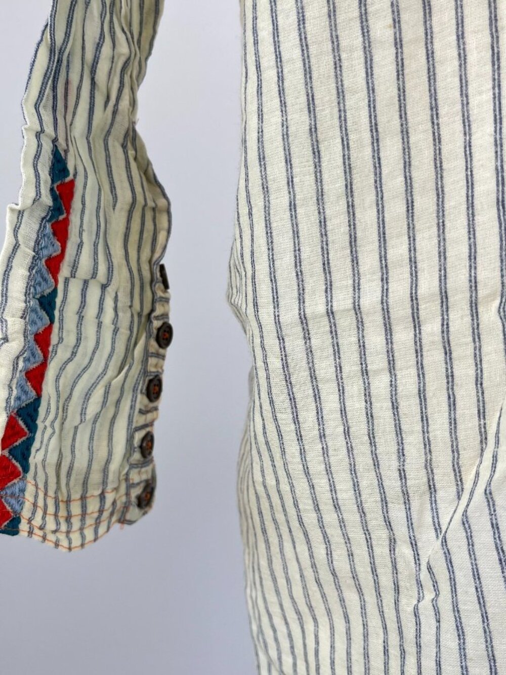NWOT Johnny Was Stripe Embroidered Long Sleeves Tunic Blouse Top Size S - Picture 9 of 14